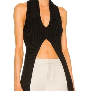 🖤 Atoir “The Alto Top” – Black Ribbed Knit Halter – Size S/M – Excellent!!!